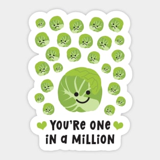 One In A Million Brussels Sprout Sticker